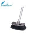 CURVED BATHROOM CLEANING BRUSH WITH 120CM PLASTIC COATED METAL HANDLE  - FEATHER BRAND. 