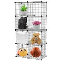 Wire Cube Storage, 8-Cube Organizer Metal C Grids Storage, Storage Bins Shelving, Modular Book Shelf, DIY Closet Cabinet Ideal for Living Room, Home, Office 24.8" L x 12.4" W x 48.4" H Black. 