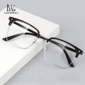 LouisWill Men TR90 Non-Prescription Glasses Anti Blue Light Flat Mirror Eyewear Can Be Paired With Myopia Gasses Half Frame Design Outdoor Travel Men Trendy. 