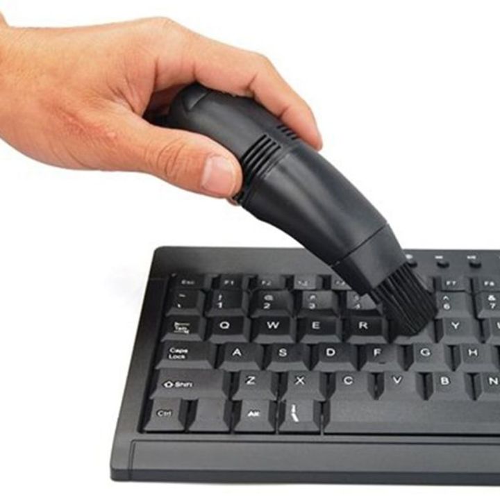 Black USB Keyboard Cleaner Mini USB Keyboard Cleaner Computer Dust Blower Duster Computer Kit Tool To Remove Dust Brush