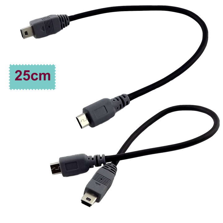 【VogueVenture】1pc Mini USB Type B 5 Pin Male To Micro B Male 5 Pin Converter OTG Adapter Lead Data Cable 25cm