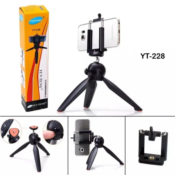 Smart%20Mini%20Tripod%20Stand%20With%20Phone%20Holder%20Clip%20Yunteng%20YT%20228%20Mobile%20and%20Camera%20Holder%20For%20Smartphone%20Digital%20DSLR%20Camera%20GoPro%20-%20Image%204