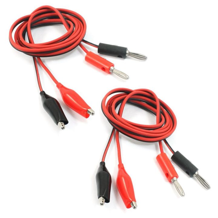 (VDZI)%208%20Pcs%20Alligator%20Clip%20to%20Banana%20Plug%20Multimeter%20Test%20Lead%20Black%20Red%201M%20-%20Image%203