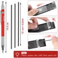 5X Welders Pencil with 60PCS Silver Streak Refills, Metal Marker Mechanical Welding Pencil Pipefitters, Fabrication, Red. 