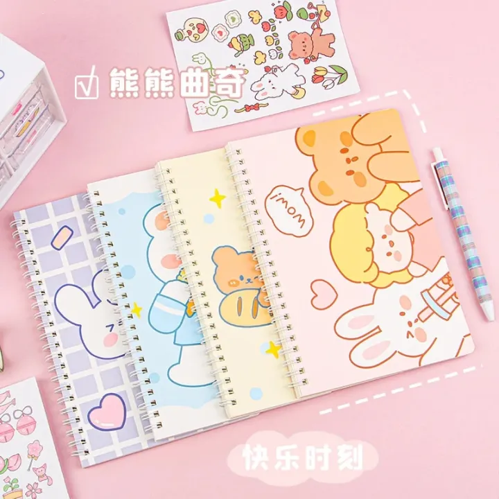 %E3%80%90HOT%E3%80%91%20A5%201Pcs%20Binder%20Spiral%20Coil%20Book%20Cute%20Cartoon%2060Sheet%20Thicken%20Notepad%20Notebook%20Student%20Learning%20Korean%20Stationery%20School%20Supplies%20-%20Image%202