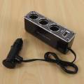 【100%-New】 3 WAY MULTI SOCKET CAR SPLITTER USB PLUG CHARGER 12V/24V Triple ADAPTER With USB Port. 