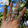 Exaggerated Snake Ring Set of Four Inlaid Distressed Animal Ring Set for girls for women low price. 