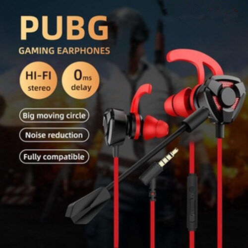 【New】PUBG 0 delay G9 Gaming Earphone Double Stereo Bass Noise Cancellation HiFi Gaming Headset In-ear Earphones with Mic