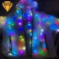 Led Lighted Hoodie Led Light-up Hooded Jacket for Party Concert Colorful Glow Coat with Pockets Glow Jacket. 