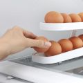 Egg Holder For Refrigerator,2 Tier Automatically Rolling Egg Storage Container,Egg Dispenser, Space Saving Egg Tray For Refrigerator Countertop Cabinet. 
