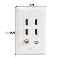 Wall Plate 6 Ports HD Multimedia Interface CAT6 TV F Head Ethernet Wall Plates. 