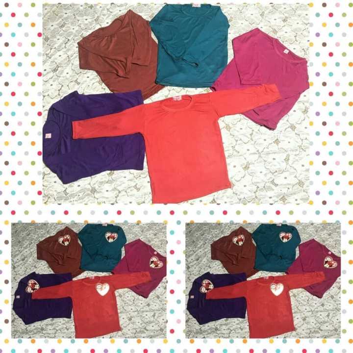 Kids long sleeve Tshirts 5 pieces in one pack