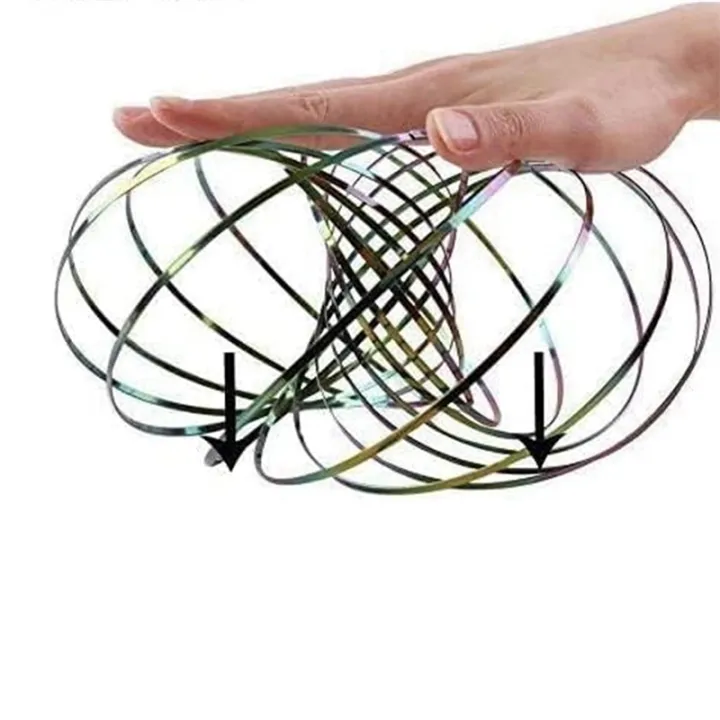 2Pcs%20Flow%20Ring%20Magic%20Bracelet%20Toy%20Metal%20Fastening%20Flow%20Rings%20Magic%20Hand%20Toy(Rainbow)%20Easy%20to%20Use%20-%20Image%205