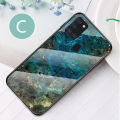 Biruiqu For Samsung Galaxy A21s Shockproof Fashion Marble Tempered Glass Back Case Cover. 