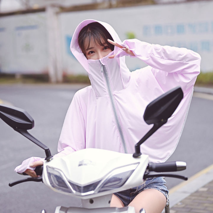 New Sun Protection Clothing Female Ice Silk Long-sleeved UV Protection Cover Face Fashion Sun Protection Shirt Jacket