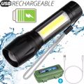 XPE COB LED Flashlight with Adjustable Focus - Compact Camping Torch with Pen Clip for Convenient Use, Ideal for Outdoor Activities and Emergency Situations. 