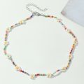 Necklace Ethnic Style Beaded Small Daisy Bohemian Handwoven Fashion Multi Color Necklace The Peach Lilac Jewelry Choker For Girls. 