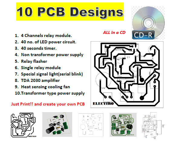 10 No. of PCB designs Printed board circuits designs in PDF documents ...