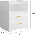 VTEC HOME Modern Lighted Bedside Table with 2 drawers / Side Table / End Table /Nightstand / Bedside Cabinet / Bedroom Furniture / Drawer Cupboard / Modern Furniture / Living Room Furniture / Lighted Furniture / Modern Bedside Cupboard - WLBC 1600. 