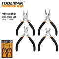 Mini Pliers Precision Professional Set - Nose Combination Diagonal End Cutting Pliers - 4 Pcs. 