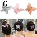 Fixed Hair Accessory Hair Claw Women Clip Shape Solid Color Double Layers Anti-slip Decoration Fixation Ponytail Lady Elastic Gripper Hair Claw Clip. 