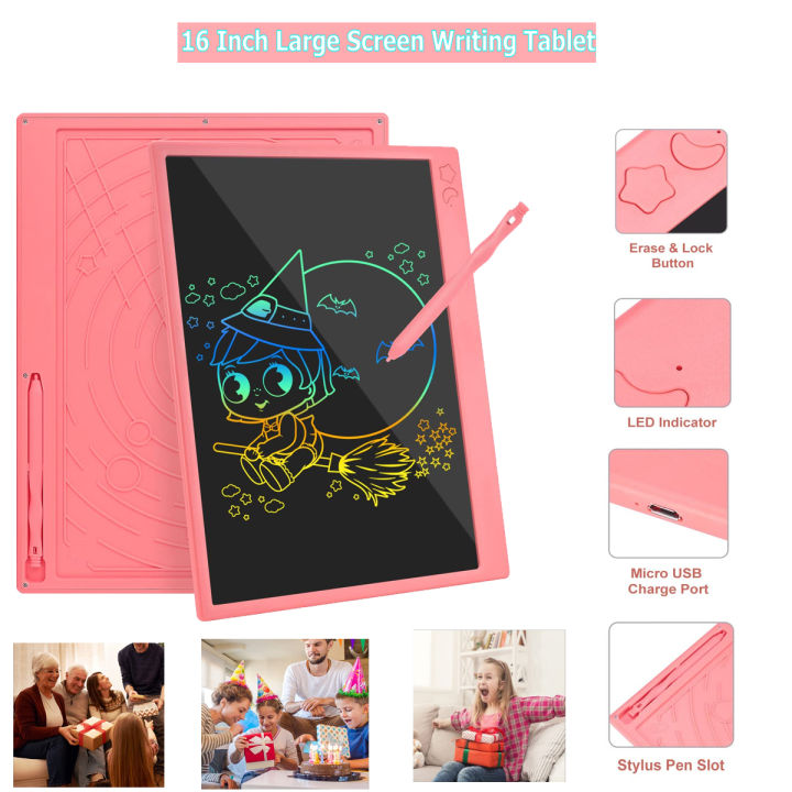 threetrees%2016%20Inches%20LCD%20Writing%20Tablet,%20Rechargeable%20Colorful%20Screen%20Drawing%20Sketching%20Tablets%20Drawing%20Board,%20Doodle%20and%20Scribbler%20Boards%20for%20Toddler%20Kids,%20Electronic%20Educational%20Learning%20Toys%20for%203%20-%2012%20Year%20Old%20Kids%20Boys%20Girls%20-%20Image%202