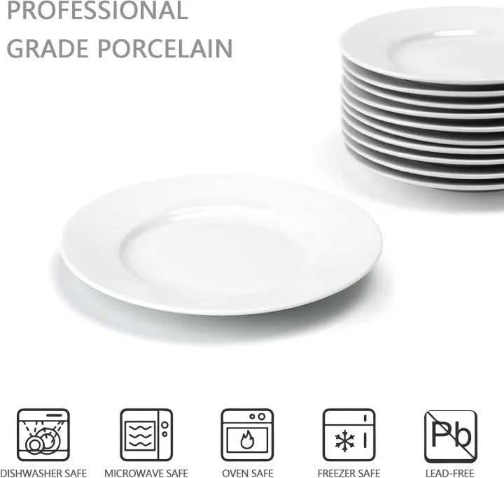 7%20inch%206Pc's%20%20Round%20White%20Coupe%20Rim%20Ceramic%20Porcelain%20Dinner%20Deep%20Soup%20Plates%207%20inch%206%20pieces%20set%20-%20Image%202