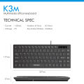 Fantech K3M Ultra Slim Wired Office Keyboard With 87 Keys For Notebook Laptop Pc Suitable For Office Half keyboard. 