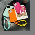 HOCE Luxury Lychee Leather Soft Phone Cases For iPhone 17 16 15 14 13 12 11 Pro Max 16 Plus XR X XS Case With Wrist Strap Candy Silicone Shockproof Matte Back Cover. 