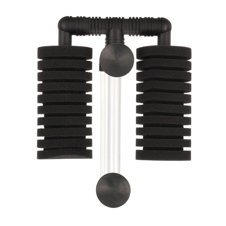 Aquarium Double Bio Sponge Filter, High Efficiency Suction Cup Fixing Biological Filtration Aquarium Sponge Filter for Freshwater