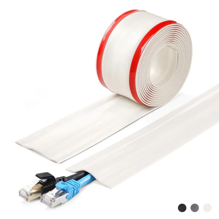 PVC Floor Cable Cover Self Adhesive Soft Ethernet Cable Hider 1m Cord ...