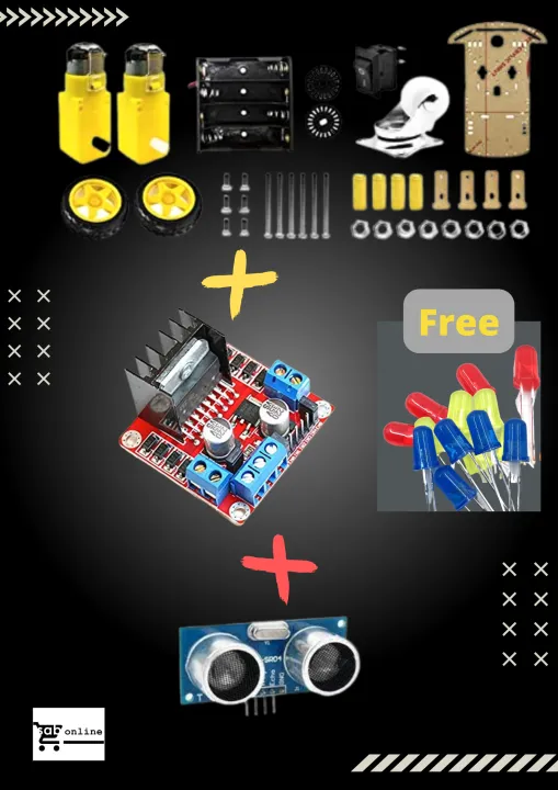 Arduino%20Robot%20Car%20Kit%202WD%20%7C%20Driver%20Module%20L298N%20%7CUltrasonic%20Sensor%20-%20Image%203