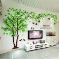 Tree Acrylic mirror wall stickers For living room  3d Wall sticker. 
