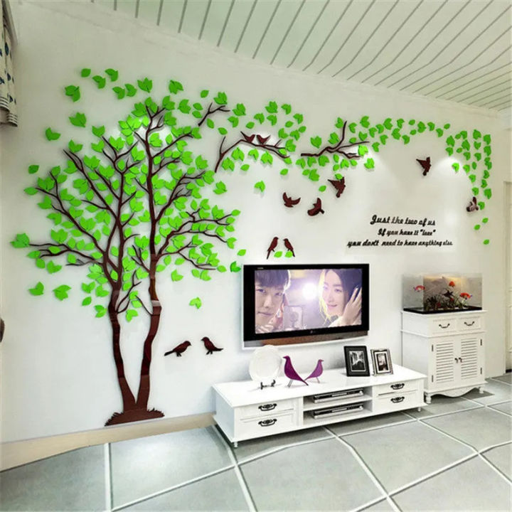 Tree Acrylic mirror wall stickers For living room  3d Wall sticker