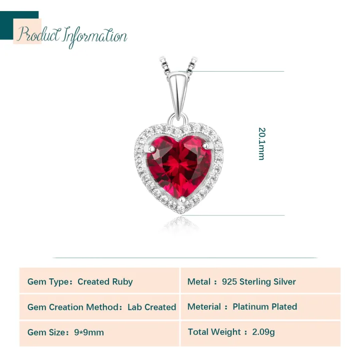Potiy%20Heart%20Shape%203.6ct%20Created%20Ruby%20Pendant%20Necklace%20No%20Chain%20925%20Sterling%20Silver%20for%20Women%20Daily%20Wedding%20Party%20Jewelry%20-%20Image%204