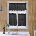 Modern Lace Hem Roman Short Window Curtain for Coffee Kitchen Cabinet e Decor. 