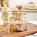 Glass Storage Jar Airtight Jar, Decorative Tea Storage Container Glass Canisters for Candy, Loose Tea, Sugar, Spice. 