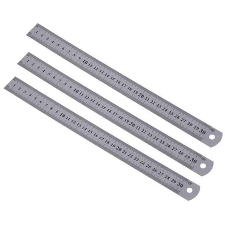 Metal 3 Foot Ruler 3X Stainless Steel Ruler Measure Metric Function 30cm 12Inch | Daraz.lk