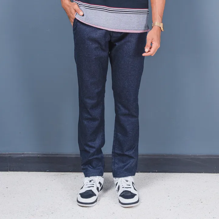 D-Blaq Men's Dark Blue Slub Twill Pant