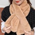 【Simple 3C】Girls Solid Color Rabbit Fur Shawl Scarfs Winter Warm Thicken Collar. 