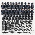 MOC police building block suit black special police 22 models 24 models 28 models small particles assembled miniature toy bags. 