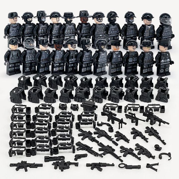 MOC%20police%20building%20block%20suit%20black%20special%20police%2022%20models%2024%20models%2028%20models%20small%20particles%20assembled%20miniature%20toy%20bags%20-%20Image%202