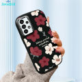 ZeroQiQi for Samsung A53 5G Back Cover Red White Flowers Silver Lens Protection Edge Soft Rubber Mobile Phone Cases. 