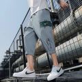 Cropped Pants Men's Summer ThininsTrendy Teen All-Matching and Handsome Workwear Shorts Versatile Casual Breeches. 
