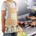 Household Antifouling Apron Tool Storage with Pockets for Kitchen Cooking Outdoor BBQ Accessory. 