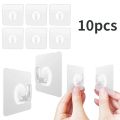10Pcs Transparent Punch-free Non-marking Hooks Wall Invisible Traceless Rack for Bathroom Kitchen Storage Holder. 