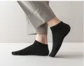 3pairs Mens Socks Boat Black Business Solid Color Breathable Comfortable High Quality Ankle. 