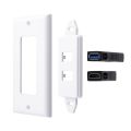 3X 2Port HDMI+USB 3.0 Female Wall Face Plate Panel Outlet Socket Extender White. 