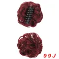 Wavy Hair Piece Messy Curly Hair Bun Invisible Hair Extensions Updo Synthetic Chignon Scrunchie Fake Hair Claw Clip Bun Women. 
