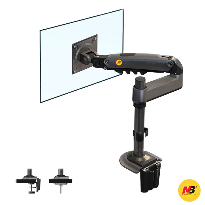 NB H100 17-30" Single Monitor Arm Mount Bracket Heavy-Duty Full Motion Arm Load Gas Spring Table Mount 2-9 kg